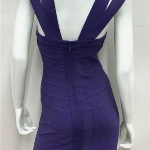 Hervé Léger purple bandage midi length dress small